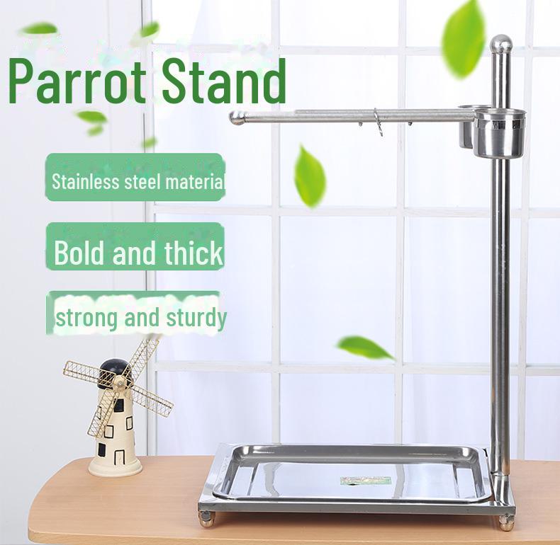 

Большая подставка для попугая корелла из нержавеющей стали - напольная подставка для птиц с 7 персонажами Товары для животных