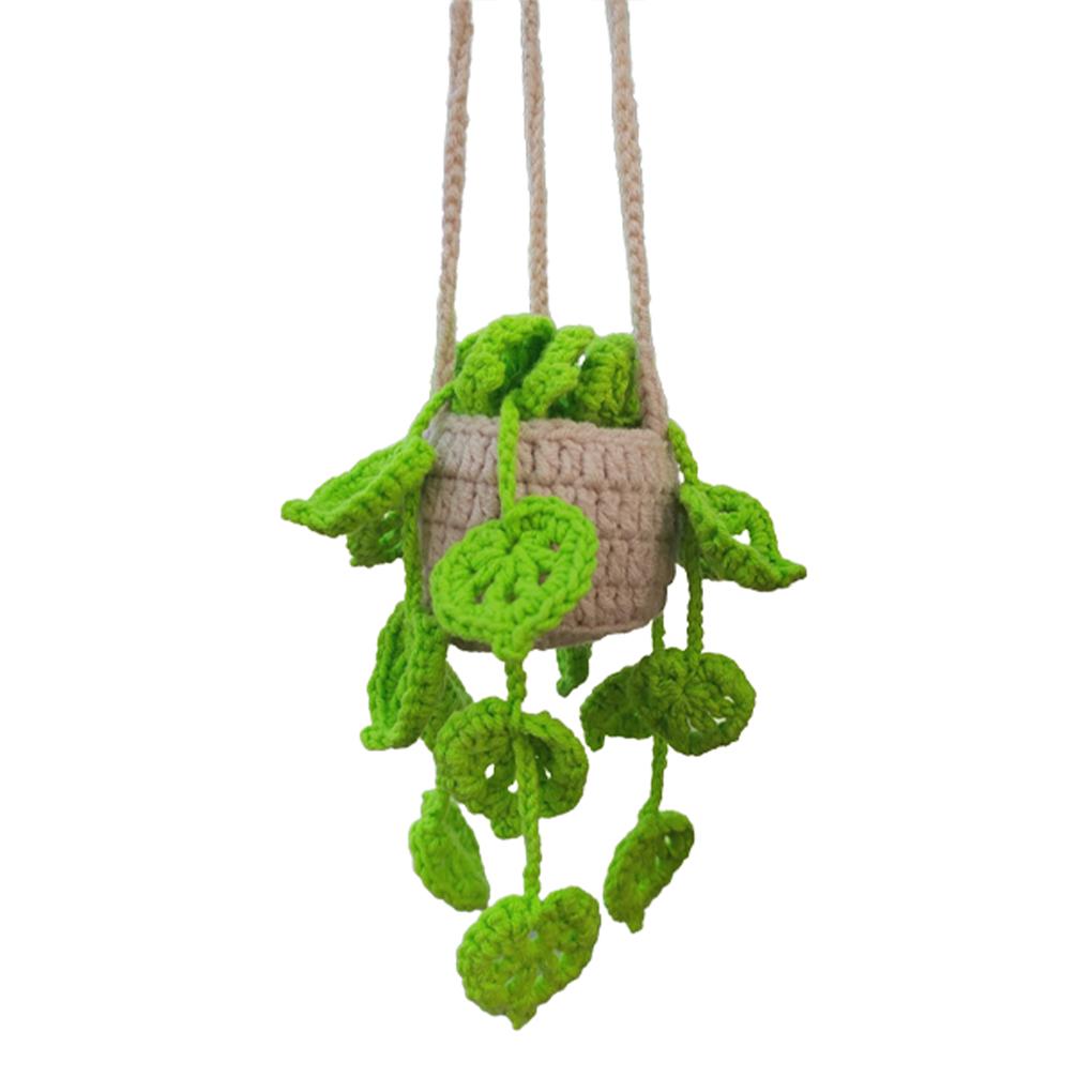 

Вязаное растение вешалка для зеркала автомобиля изысканные детали премиум материалы стильное подвесное растение для автомобиля нет. 9