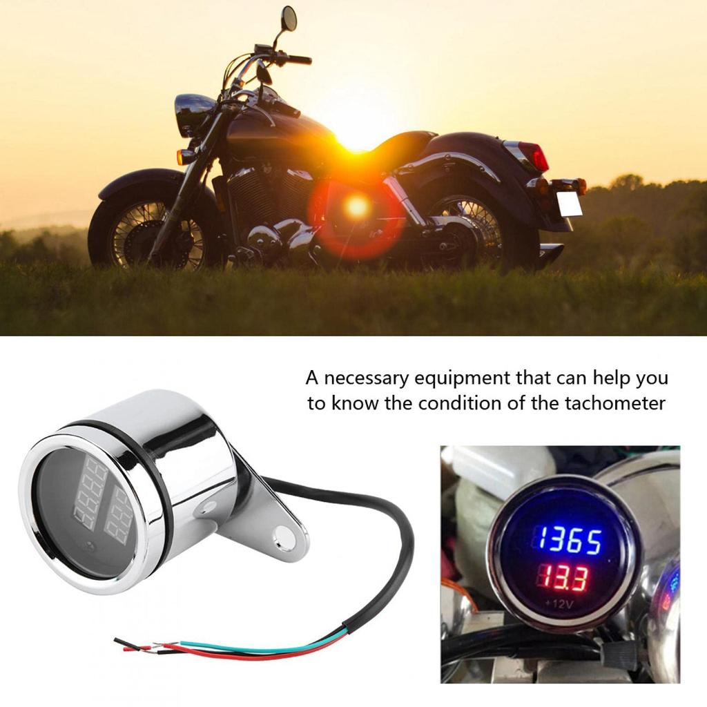 Yctze Tachometer Electronic Tachometer Tachometer Gauge Motorcycle Tachometer LED Tachometer Motorcycle Odometer Motorcycle Speedometer