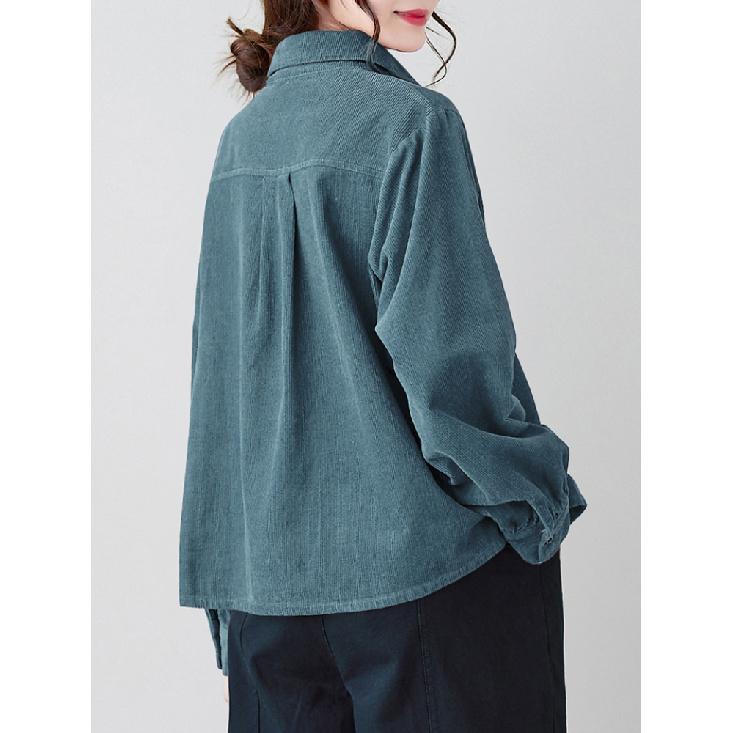 Cardigans Blazer Veste Décontractée Mode Femme Grande Taille Col Rabattu Manches Longues Ample Velours Côtelé Ample L-3XL