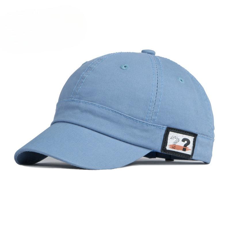 

Korean Fashion Short Brim Baseball Cap for Men Women Unisex Casual Outdoor Sun Protection Peaked Cap Vintage Patch Dad Hat 56-60cm синий