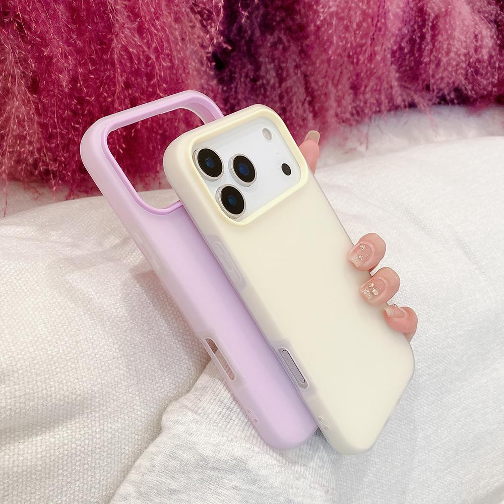 2 In 1 Card Holder Shockproof Case For iPhone Air 17 16 15 14 13 Pro Max Candy Color Matte Hard Cover Hybrid Shell Soft Shell