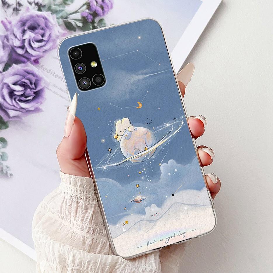 For Samsung Galaxy M51 Case SM-M515F Colorful Flower Painted Cover Soft Silicone Phone Case For Samsung M51 M 51 GalaxyM51 Shell