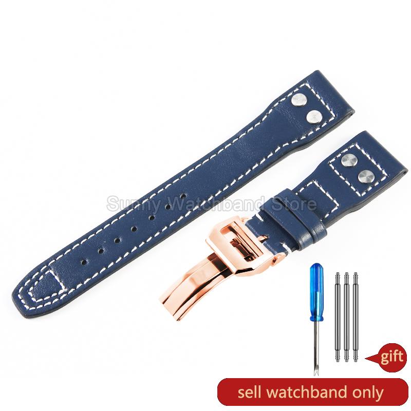 Kratzfest Verstärkte Kanten Spezielle Schnittstelle Nadelverschluss Vintage für IWC Portofino Portugieser Mark Rindsleder Uhrenarmband