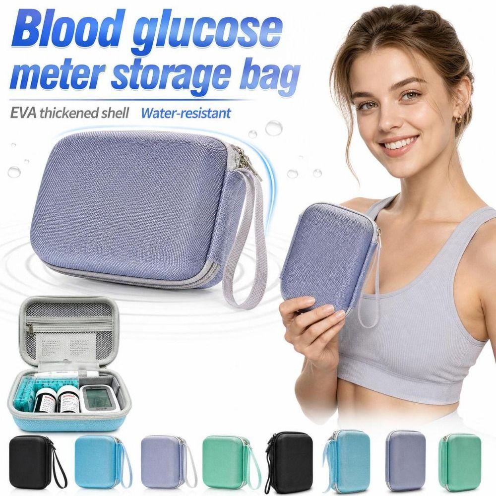 Waterproof Blood Glucose Meter Storage Bag Hard Shell Medicine Box Blood Lancing Pen Storage Box