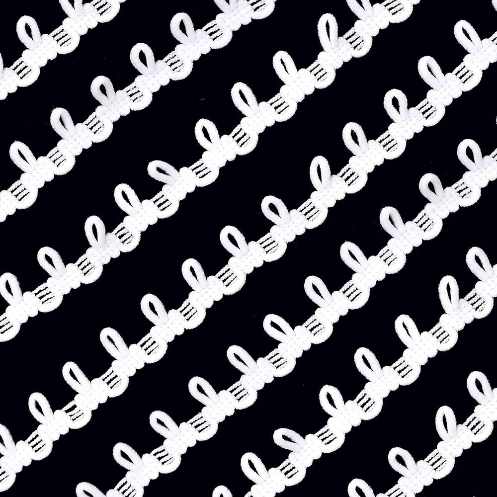 

20 Yards Buttonhole Ribbon Braid Trim With Button Loops 14mm Corset Braid Cord White Elastic Loop Lace Trim for Costume Crafts 20 yards білий