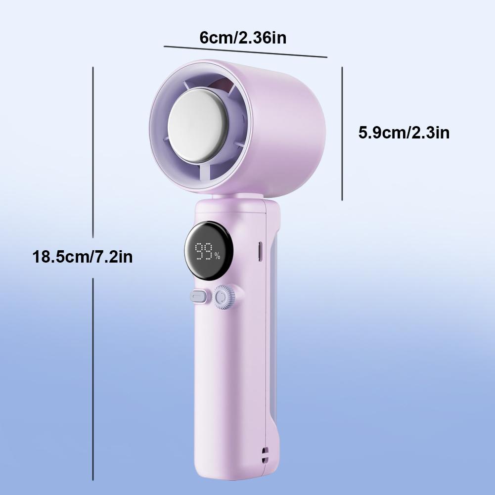 

Ручной Портативный Турбо Вентилятор с Охлаждением 100 Регулируемых Скоростей Цифровой Дисплей Мини Турбо Вентиляторы 4000 мАч Долговечный Перезаряжаемый Вентилятор светло-розовый