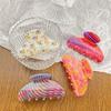 Korean Style Hair Claw Clip Acrylic Acrylic Shark Clip Retro Flower Hair Claw  Back Of Head