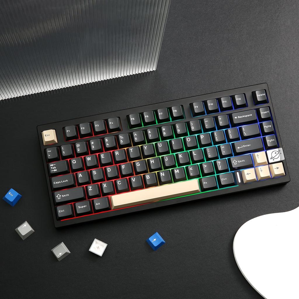 YUNZII AL75 PRO Gaming Mechanical Keyboard with and Wired 3 Aluminum PBT Gasket for and Technical Standards Certification Tactile 80-Key Wireless,