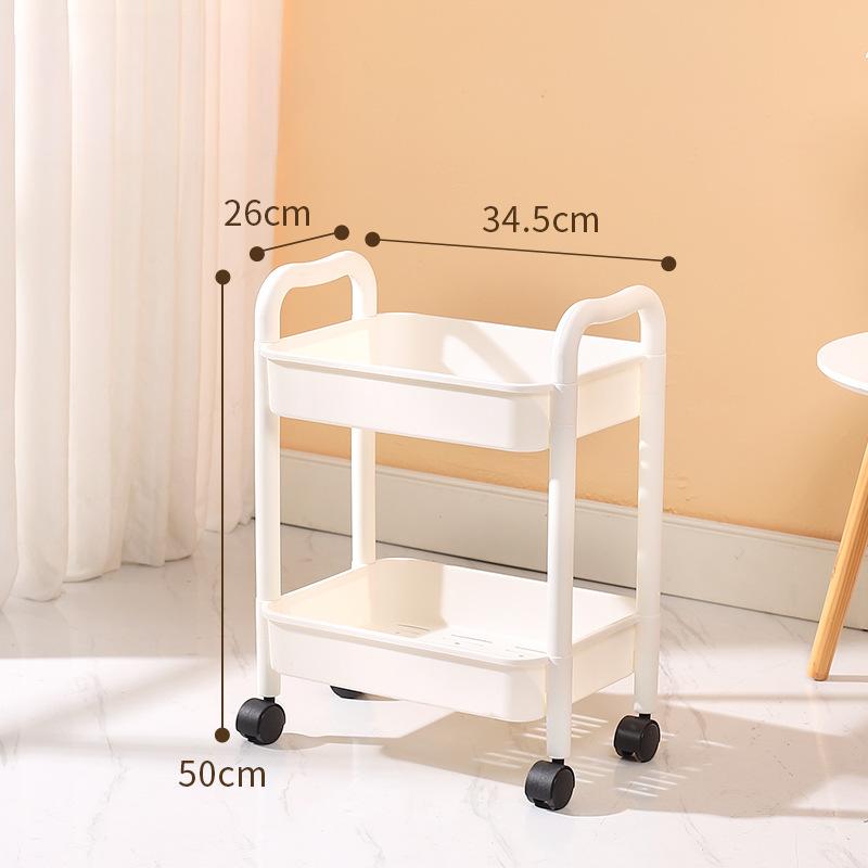 Chariot utilitaire roulant en plastique à 3 niveaux Chariot de rangement multifonctionnel pour chambre à coucher cuisine Organisateur de rangement mobile avec roues