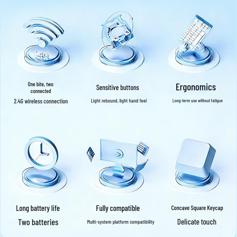 Ziguang XuanNiao KM500W Wireless Silent Keyboard Mouse Combo