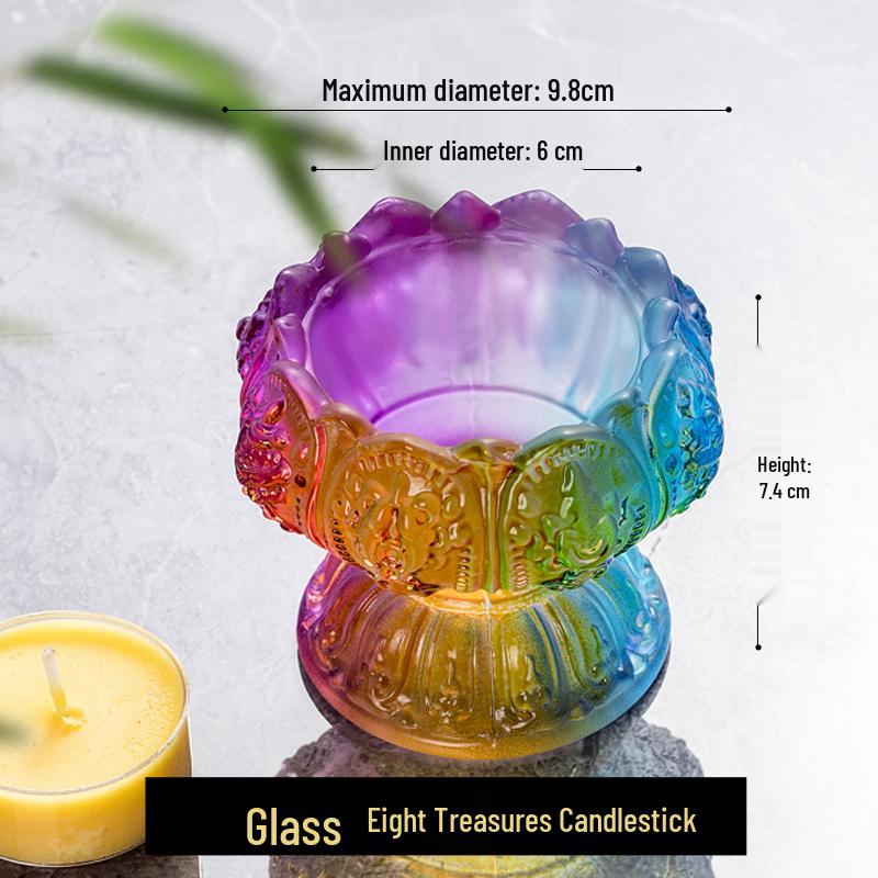 Crystal Lotus Candle Holder for Ghee Buddha Lamp