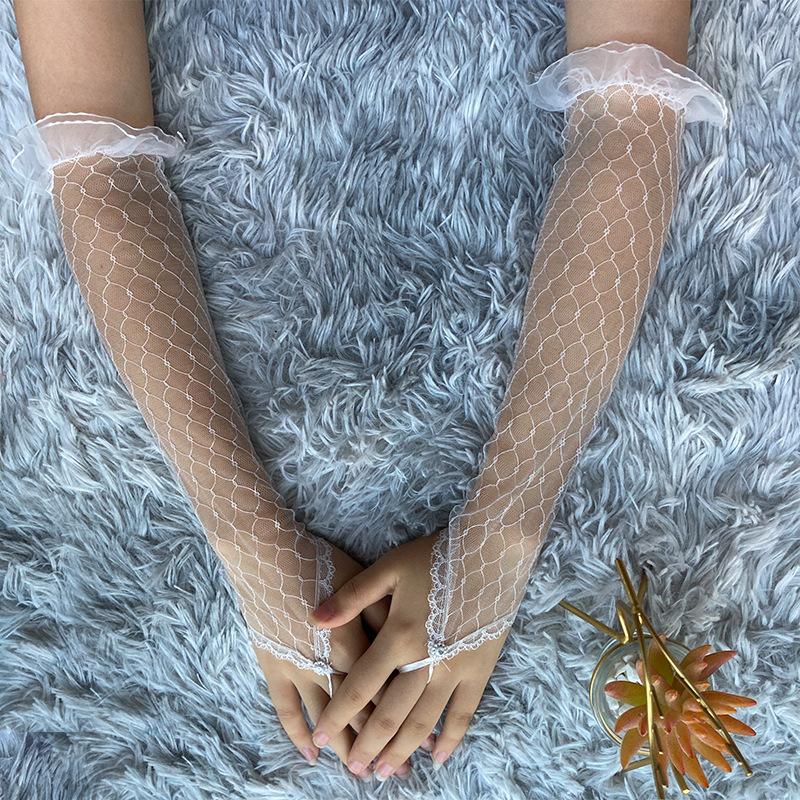 Summer Sunscreen Cool Cycling Long Lotus Leaf Dress Wedding Dress Accessories Gloves