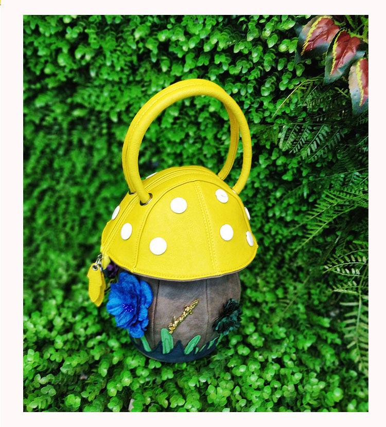 2025 Cute Candy Color Women's Handbag - Japanese-Inspired Casual Mushroom Design