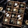 2026 Black & Gold Luxury Christmas Ornament Set - 12 Piece Decorative Balls