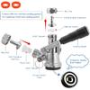 Keg Coupler for Sankey D System Beer Keg Tap Dispenser-304 Stainless Steel Probe, Beer Kegerator Tap D-Type Sankey Keg Coupler fit for I.D1/4", 3/16"
