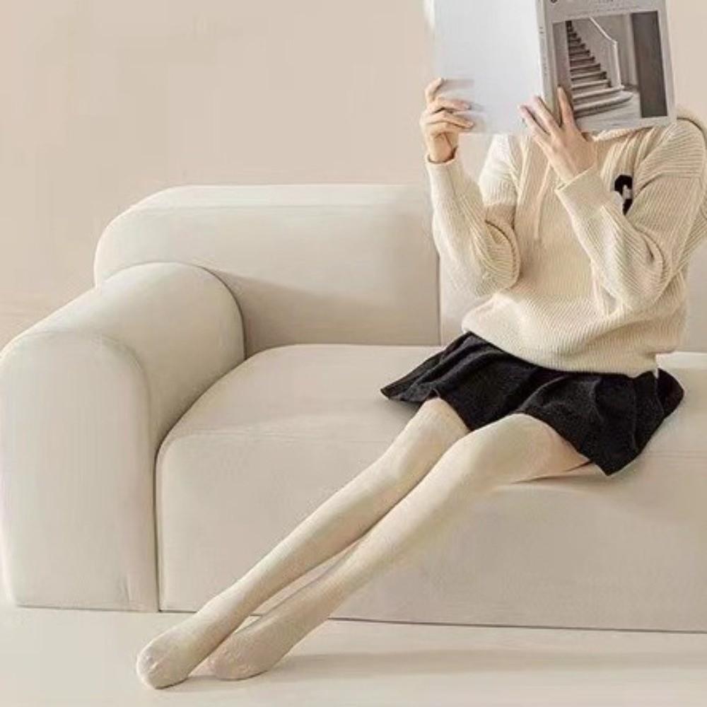 Anti-pilling Winter Warm Thigh-high Socks Seamless Compression Sock New Plush Knee Socks  Winter