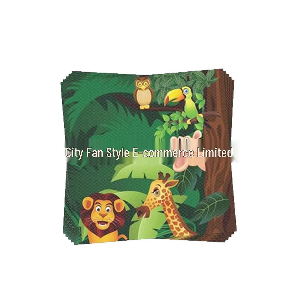 Jungle Animals Birthday Party Tableware for 24 - Plates, Napkins & Cutlery