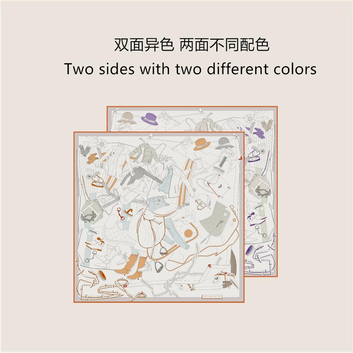

70CM Handmade Double-Side Printed Imitation Silk Scarf Roll Edge Luxury Pattern High Quality Women Scarf Wraps Echarpes Foulards 70x70cm