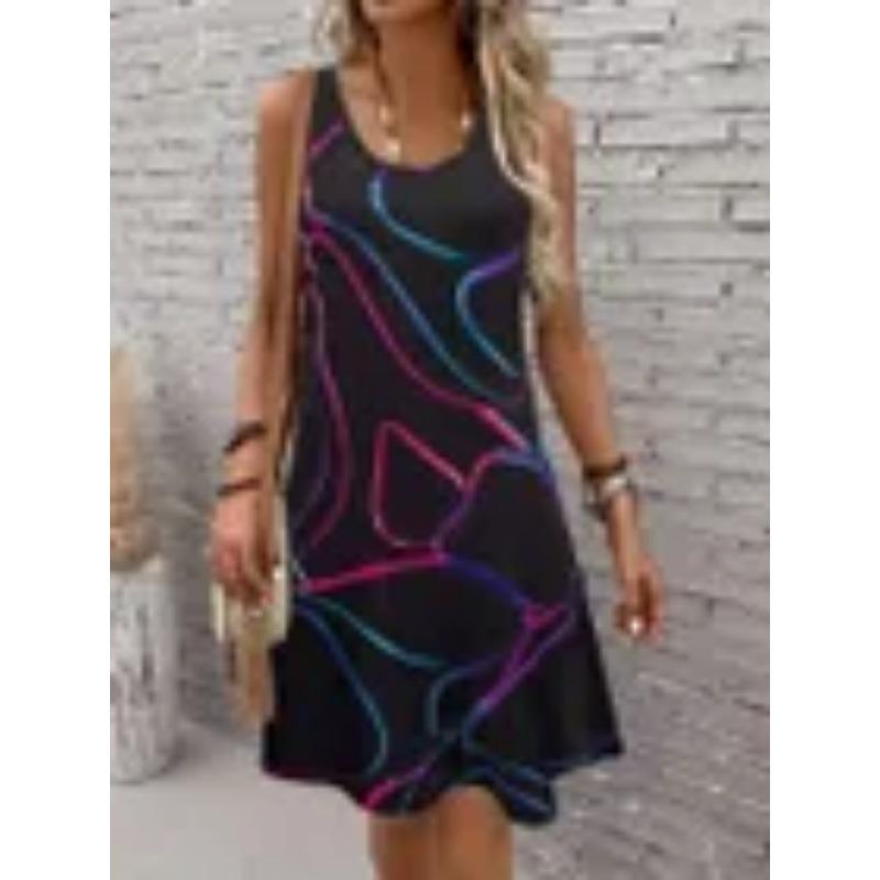 European and American Style 2025 New Fashionable Dress Casual High-quality O-neck Short Sleeved Dress