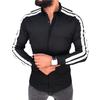 Long Sleeve Turn-down Collar Men Shirt Button Cuffs Side Striped Slim Office Shirt Leisure Clothing