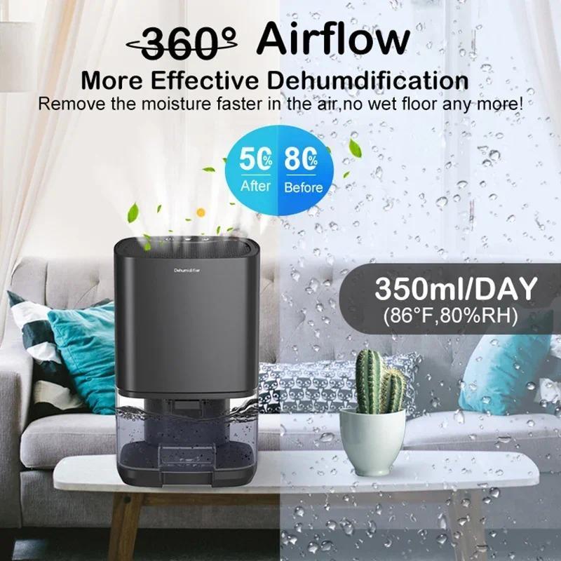 1000ML Portable Air Dehumidifier Household Mute Moisture Absorbers Machine Bedroom Office Kitchen Deodorizer Air Dryer