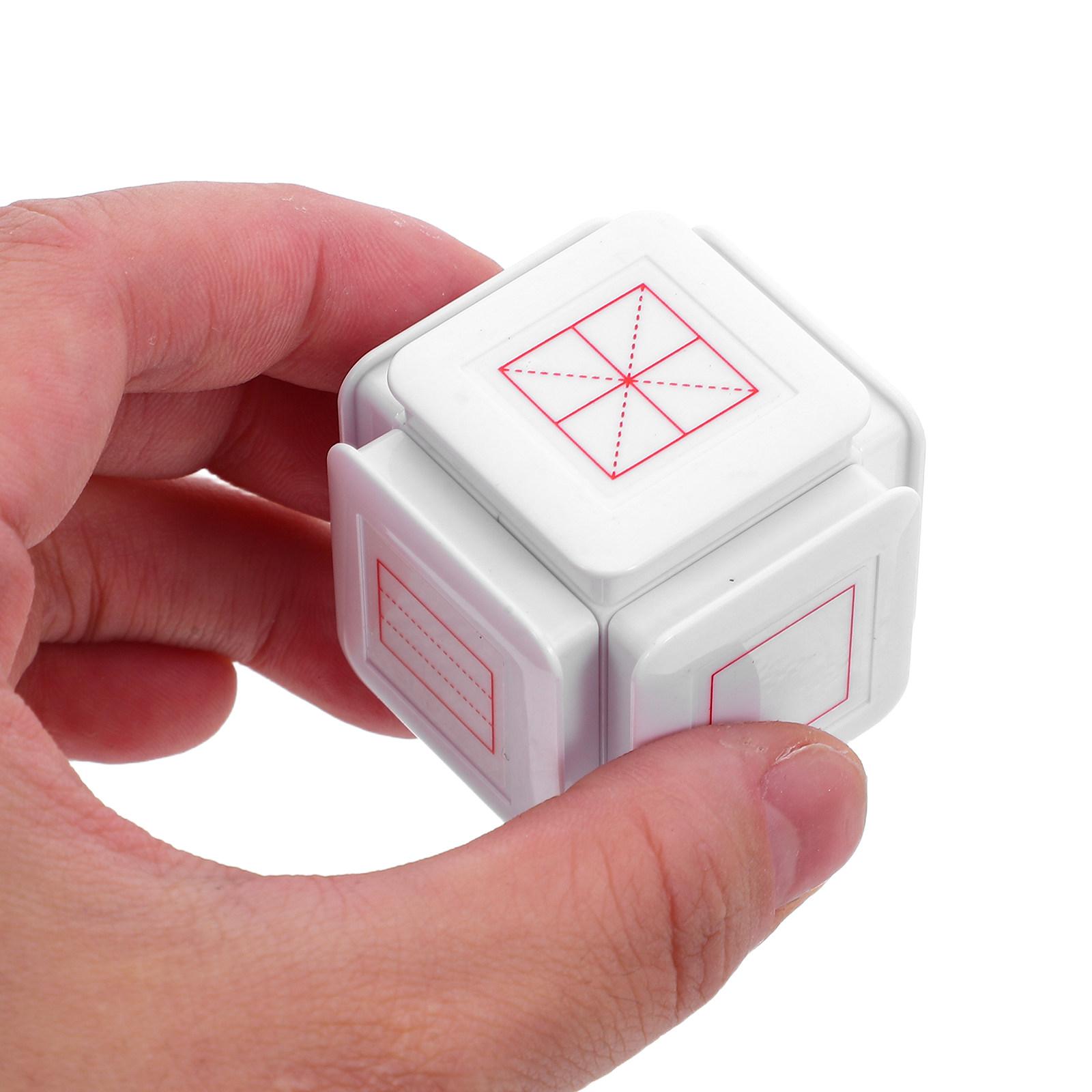 Self-Inking Six-Sided Learning Stamp with Grid Writing Lines Clock Pinyin English and Tianzige Patterns Classroom Must Have China Mainland