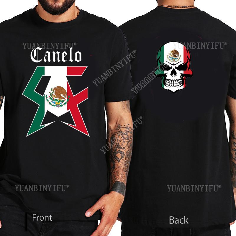 New Arrival  Classic Fashion Canelo Alvarez Boxinge Mexican Flag T-shirt  Casual  Short Sleeve O-neck Unisex Shirt Hot Product