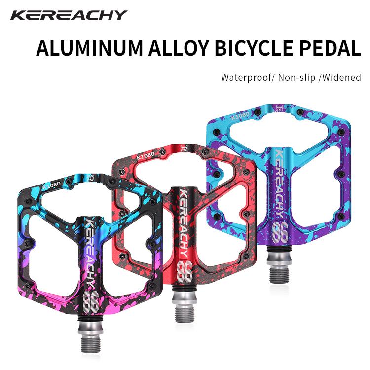 KEREACHY Multi-color Mountain Bike Ultra Light Non-slip Pedal 3 Bearing Pedal Aluminum Alloy Bicycle Flat Pedal