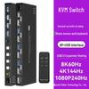 8K HDMI/DP KVM Switch 4x1 - Mouse & Keyboard Control for Four Computers