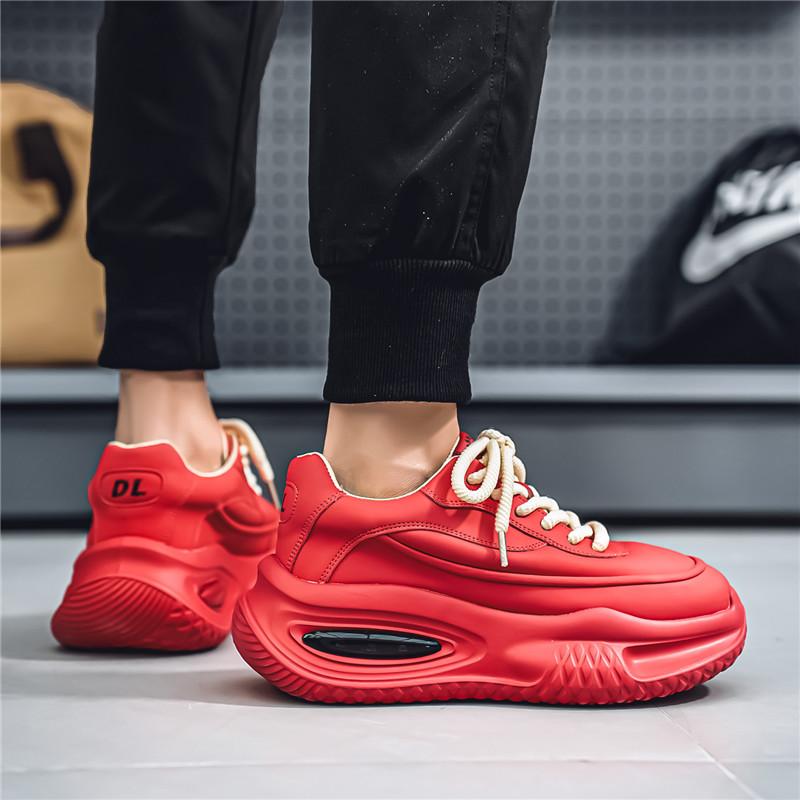 Herren Leder Trend Klobiger Sneaker Outdoor Rutschfest Atmungsaktiv Lässig Laufschuhe Bequeme Arbeitsschuhe