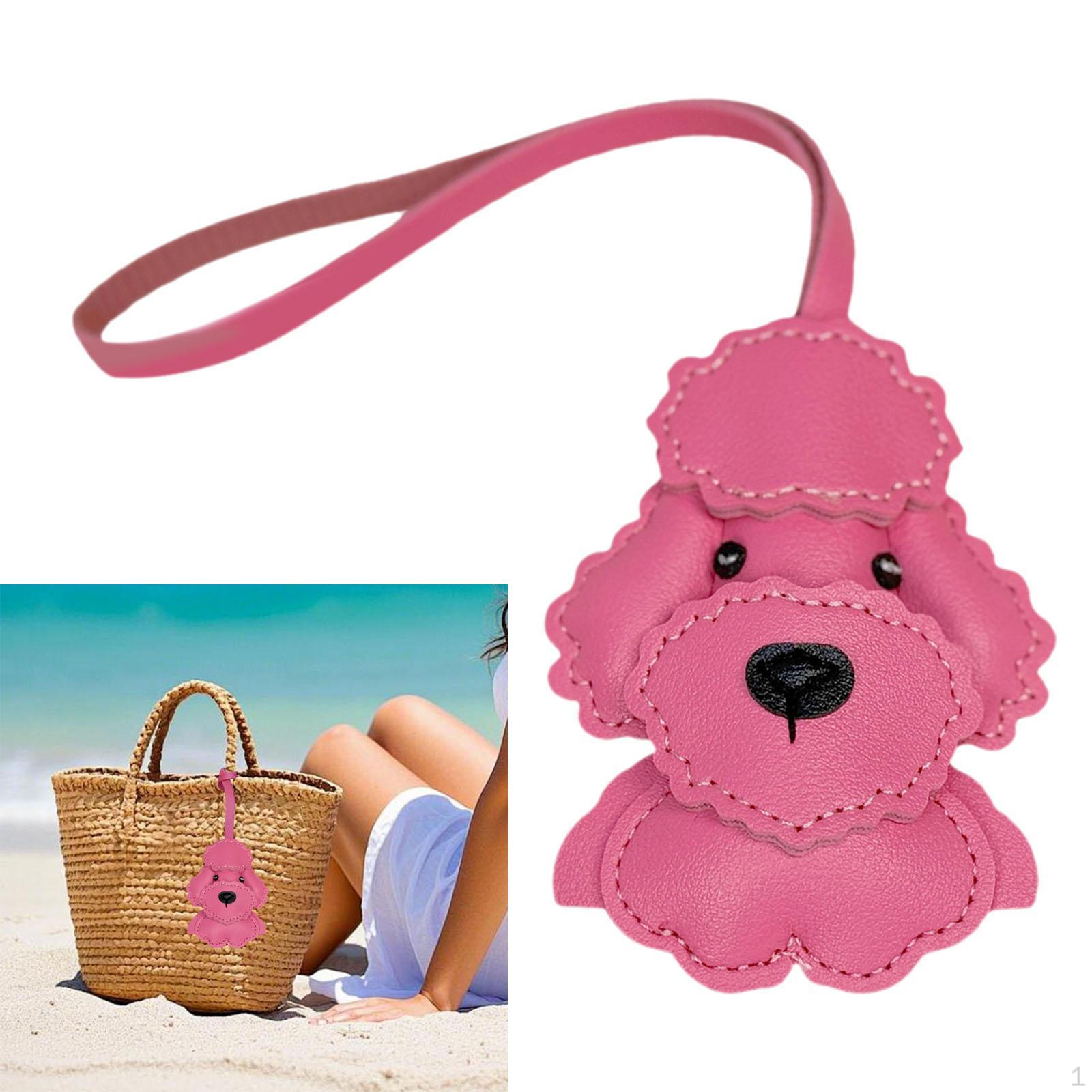 

Teddy Dog Keychain Adorable Puppy Keyring Unique Pendant Bag Charm for Handbag рожевий