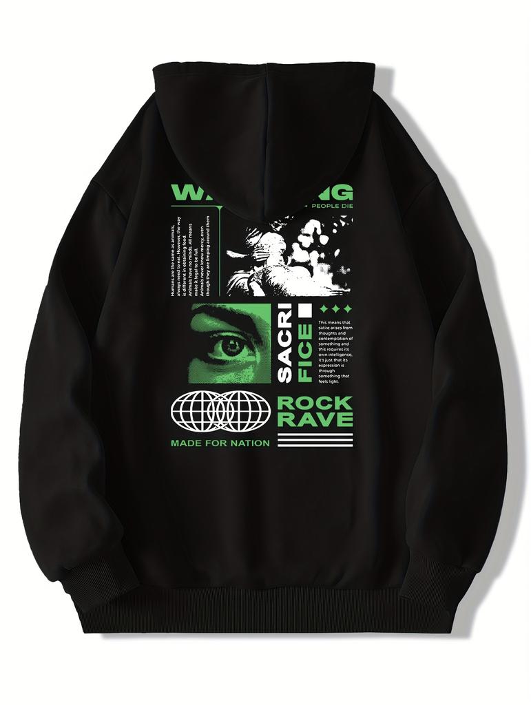 Portrait men's stand collar hooded casual loose sports jacket coat tops autumn and winter