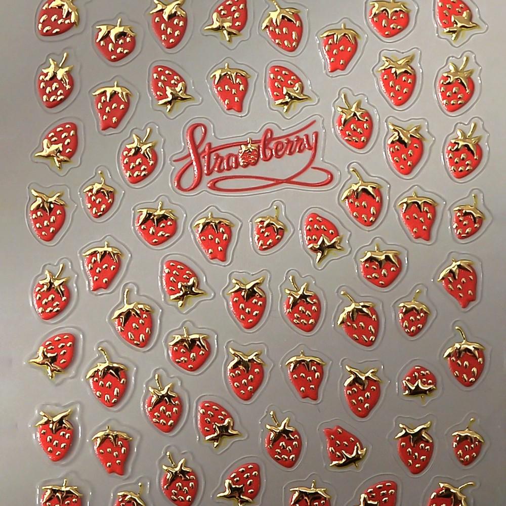 Strawberry Hot Stamping Embossed Nail & Decorative Stickers for DIY