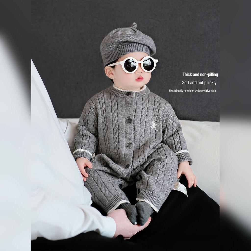 2025 Autumn/Winter Stylish Baby Jumpsuit Romper - Long Sleeve Outdoor Wear for Young Babies