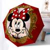 Minnie Mouse Themed Automatic Opening and Closing Umbrella, Brightly Colored 8-rib Portable Umbrella, Suitable for Men and Women, A Perfect Gift for C