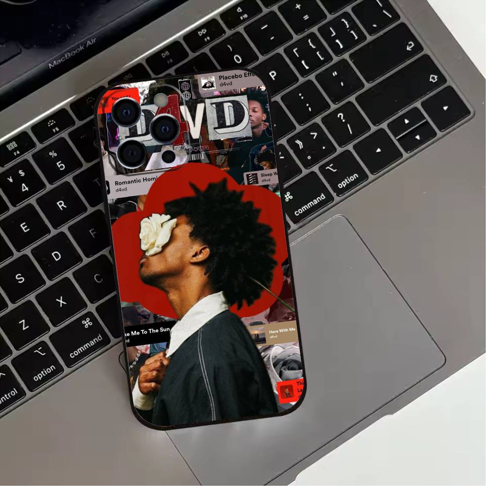 D4vd H-Here With Me  Phone Case For iPhone 17,16,15,14,13,12,11 Plus,Pro Max,XS,Soft Silicone Black Cover