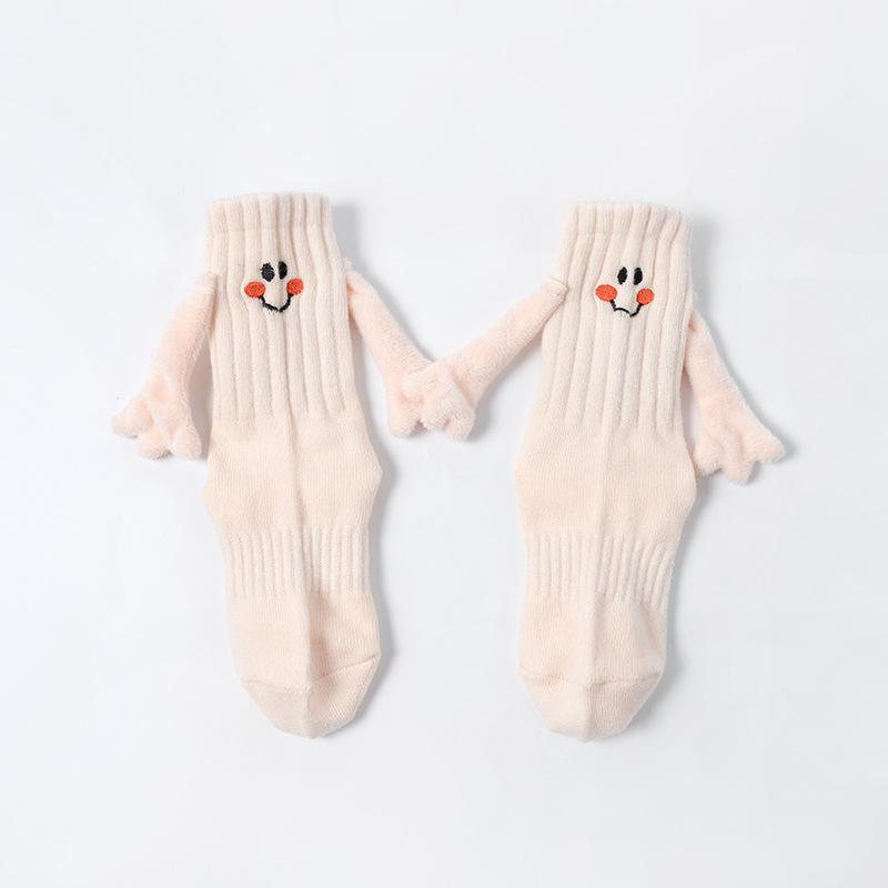 New Children's Magnetic Hand-holding Socks Soft Cute Smile Kids Socks for Boy Girl Funny Magnetic Socks Christmas Festival Gifts
