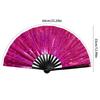 Large Shimmering Colorful Folding Hand Fan for Line Dance Martial Art Taichi Handheld Fan with Reflective Design Gift