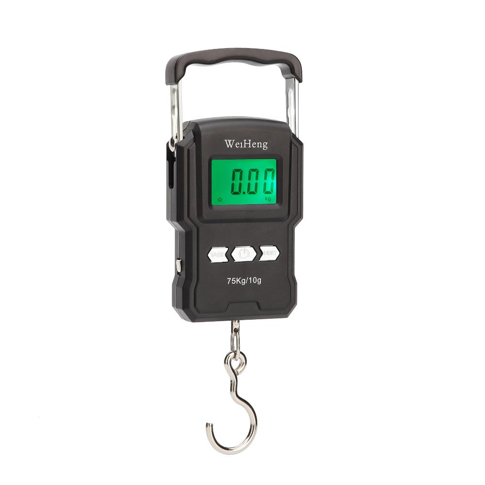 ESPLB 75kg/10g Tape Measure Digital Scale Portable Digital BackLight Fishing Hanging Hook Scale with 1M Ruler