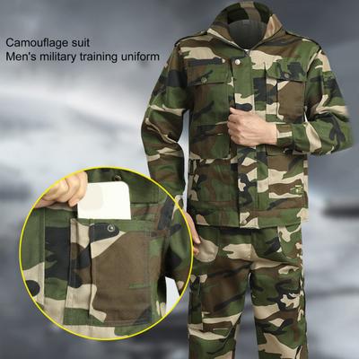 1 Set Herren-Jacke, Hose, Tarnmuster, mehrere Taschen, zweiteiliges Set, schmutzabweisend, kratzfest, Arbeitskleidung, Anzug für Arbeitsmechaniker