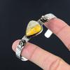 Gift For Women Bangle Flower Adjustable 925 Silver Natural Bumble Bee Jasper