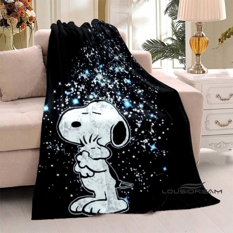 3D-Printed Classic Comic Theme Snoopy Fluffy Blanket Home Decor Collection: Sofa Throws & Shawls, Camping Blankets