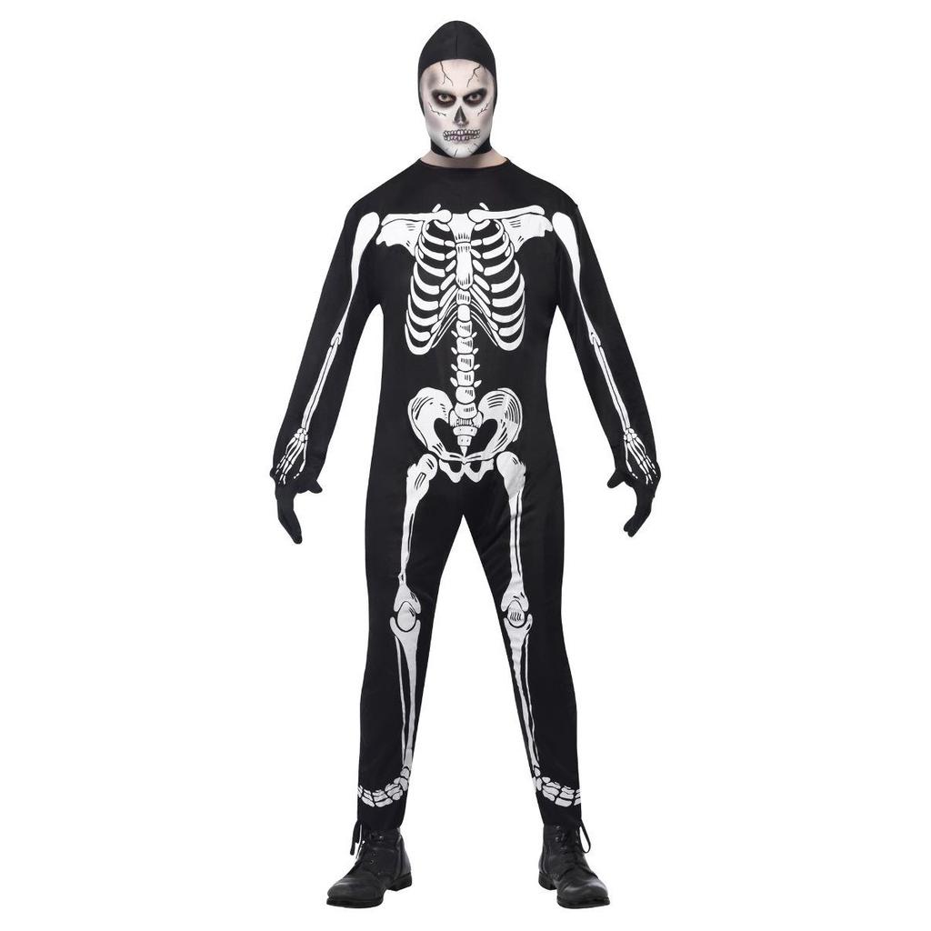Smiffys Unisex-Skelett-Halloween-Kostümset für Erwachsene