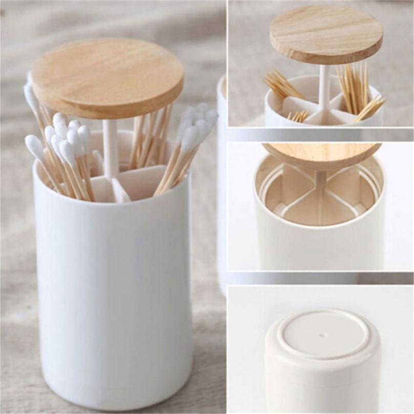 Fashion Simple Home Hand Pressure Cotton Swab Holder Toothpick Holder Storage Box Cotton Swab Storage Box
