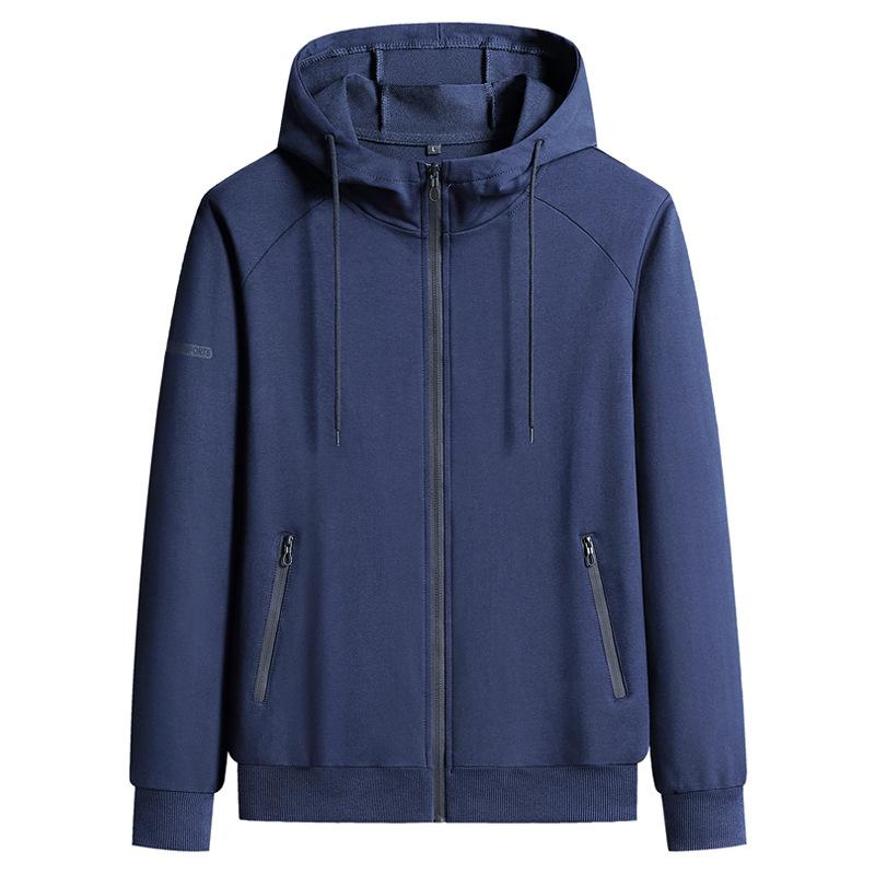 

Мужская весенне-осенняя толстовка с капюшоном свободного кроя в стиле кэжуал для молодых и мужчин среднего возраста, спортивная рубашка больших размеров 2XL синий