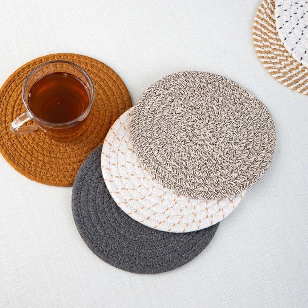 4Pcs 18-33cm Trivets for Hot Dishes Large Woven Pot Holders Simple Drink Coasters  Home Decor