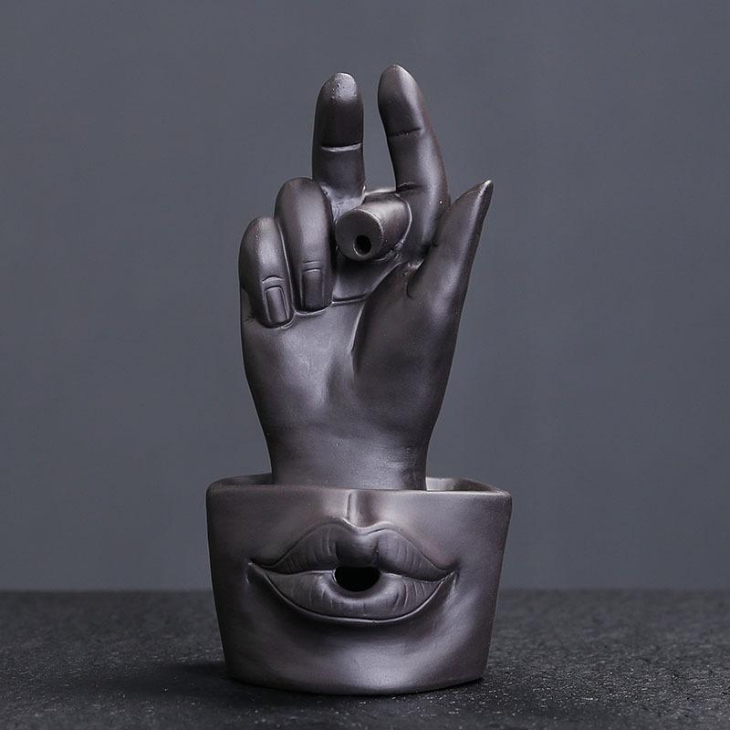 Handheld Skull Reflux Incense Burner Halloween Ghost Ornament Retractable Sandalwood Design Unique Home Decor Gift Idea