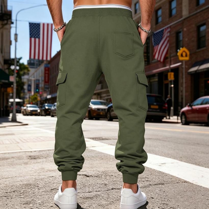 Men's Joggers Pants Loose Drawstring Long Pants Men Multi-pocket Sweatpants Casual Cargo Trousers for Men Fitness