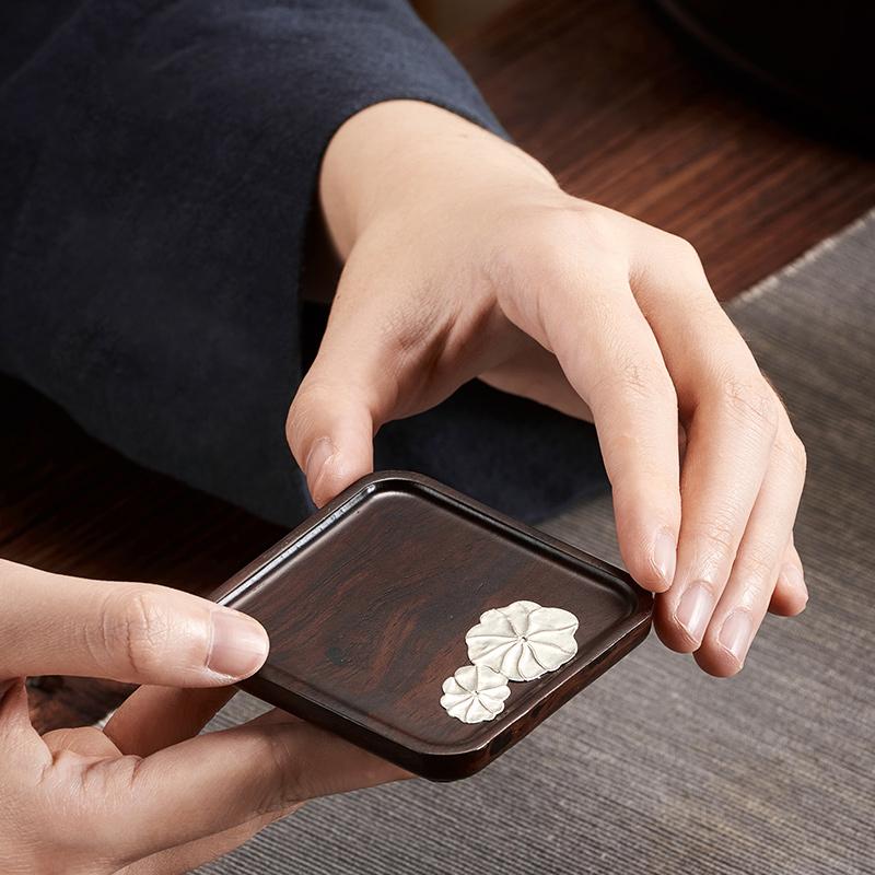 GIANXI Holz Untersetzer für Teetassen Haushalts Tassenhalter Untersetzer Teeuntersetzer Teezeremonie Passender Teeuntersetzer Kung Fu Tee-Set Zubehör